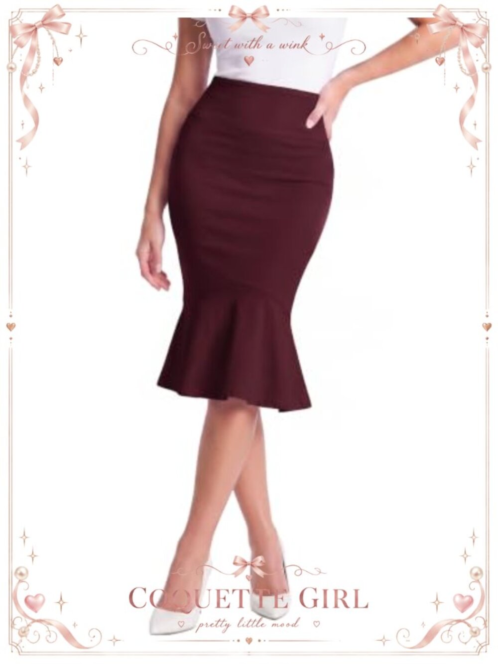 Premium Nylon Ponte Stretch Fishtail Pencil Skirt High Waist Midi Office